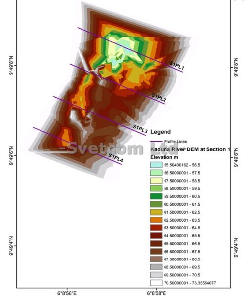 Data Analysis and Presentation of a section of River Kaduna at Zungeru using GIS software